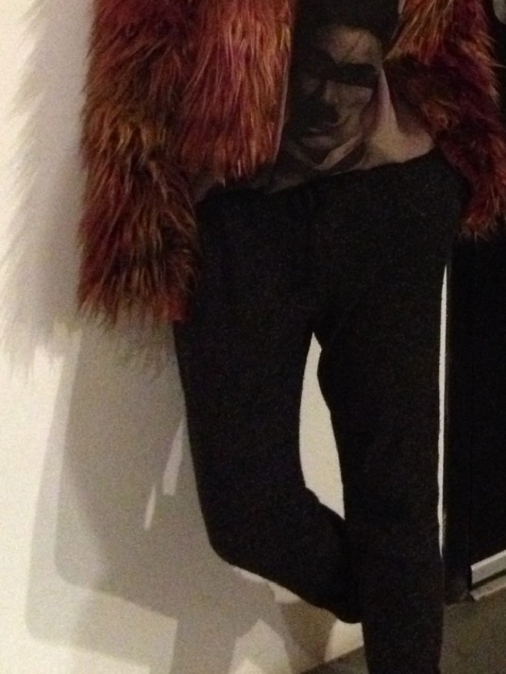 Betsey Johnson Vintage Faux Fur Coat Multicolor Brown Pink Size 10 New York - Picture 7 of 7